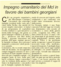 TRAGUARDI SOCIALI / n.16 Maggio / Giugno 2005 :: Impegno umanitario del Mcl in favore dei bambini georgiani